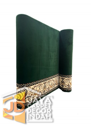 Karpet Sajadah Solomon Farangi Green Plain Motif Polos 120x600, 120x1200, 120x1800, 120x2400